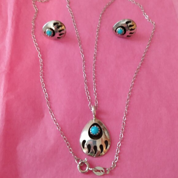 Jewelry - Turquoise earrings & pendant set.NWOT